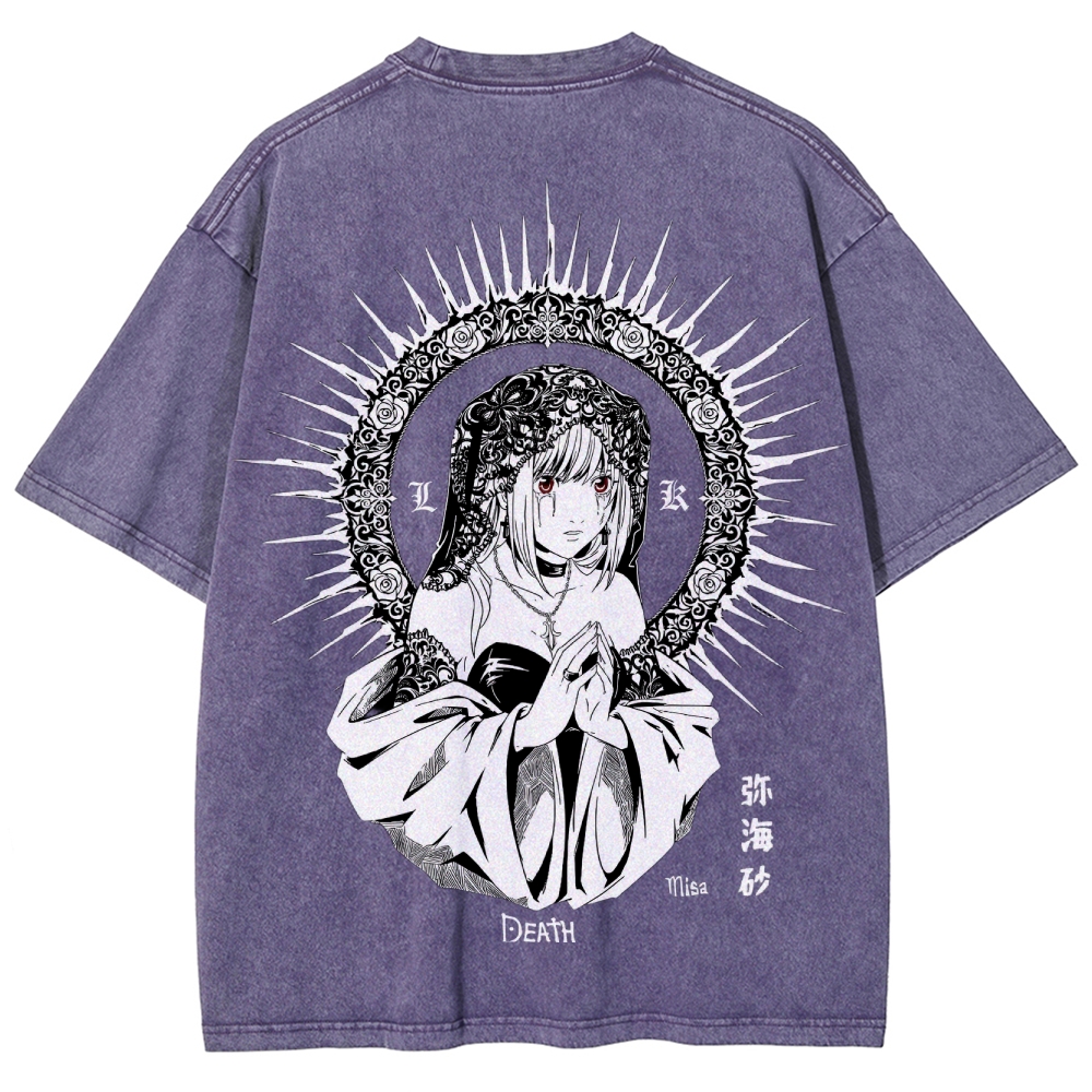 Death Note Misa Unisex Fit Washed T-Shirt 2505001218