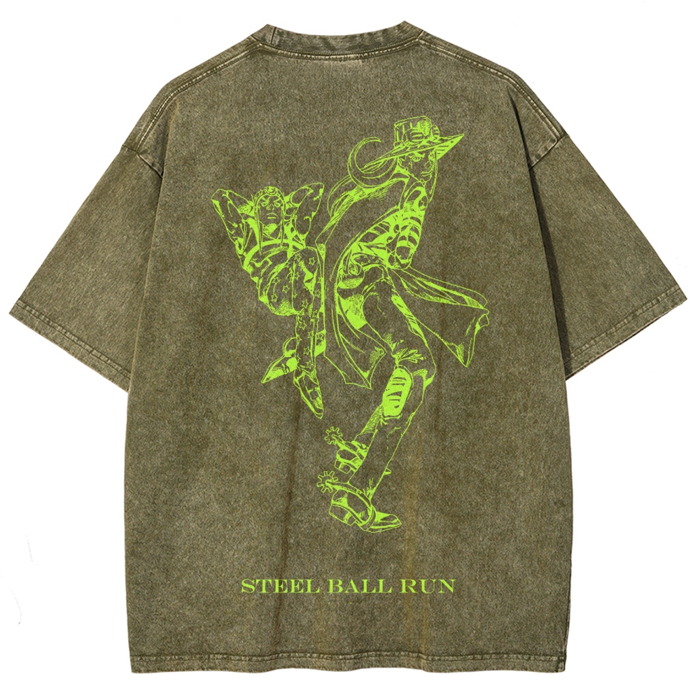 Jojo's Bizarre Adventure Unisex Fit Washed T-Shirt 2505008402