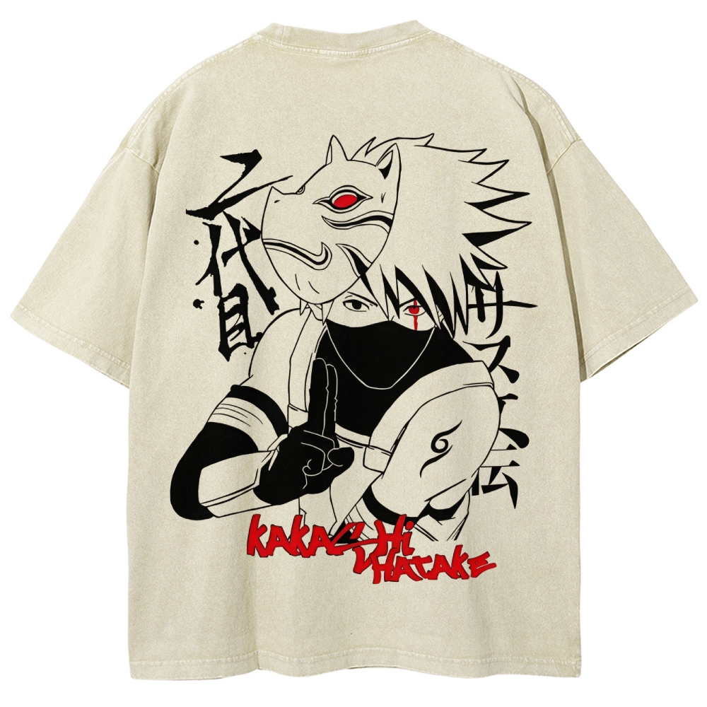 Naturo 𝑲𝒂𝒌𝒂𝒔𝒉𝒊 𝑯𝒂𝒕𝒂𝒌𝒆 Unisex Fit Washed T-Shirt 2505011258