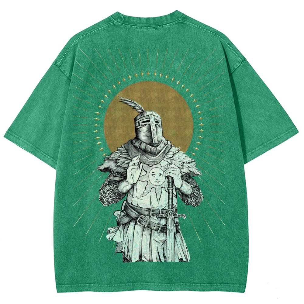 Dark Soul Sun Knight Unisex Fit Washed T-Shirt 2506014701
