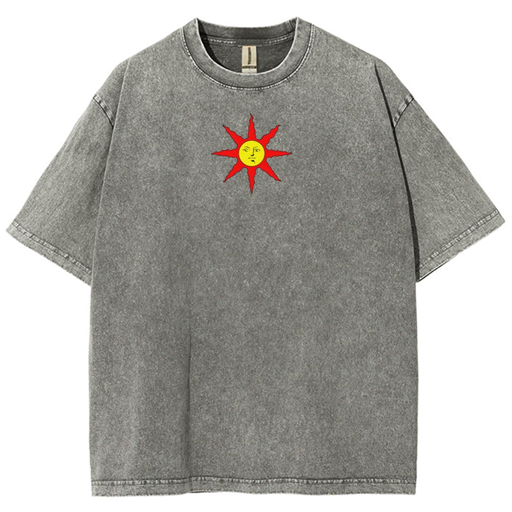 Dark Soul Sun Knight Unisex Fit Washed T-Shirt 2506014701