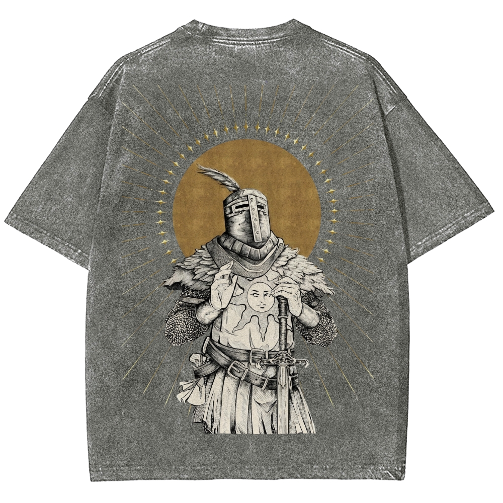 Dark Soul Sun Knight Unisex Fit Washed T-Shirt 2506014701