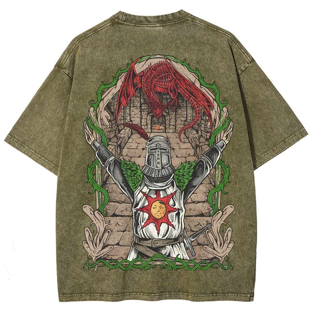 Dark Souls Unisex Fit Washed T-Shirt 2506018907
