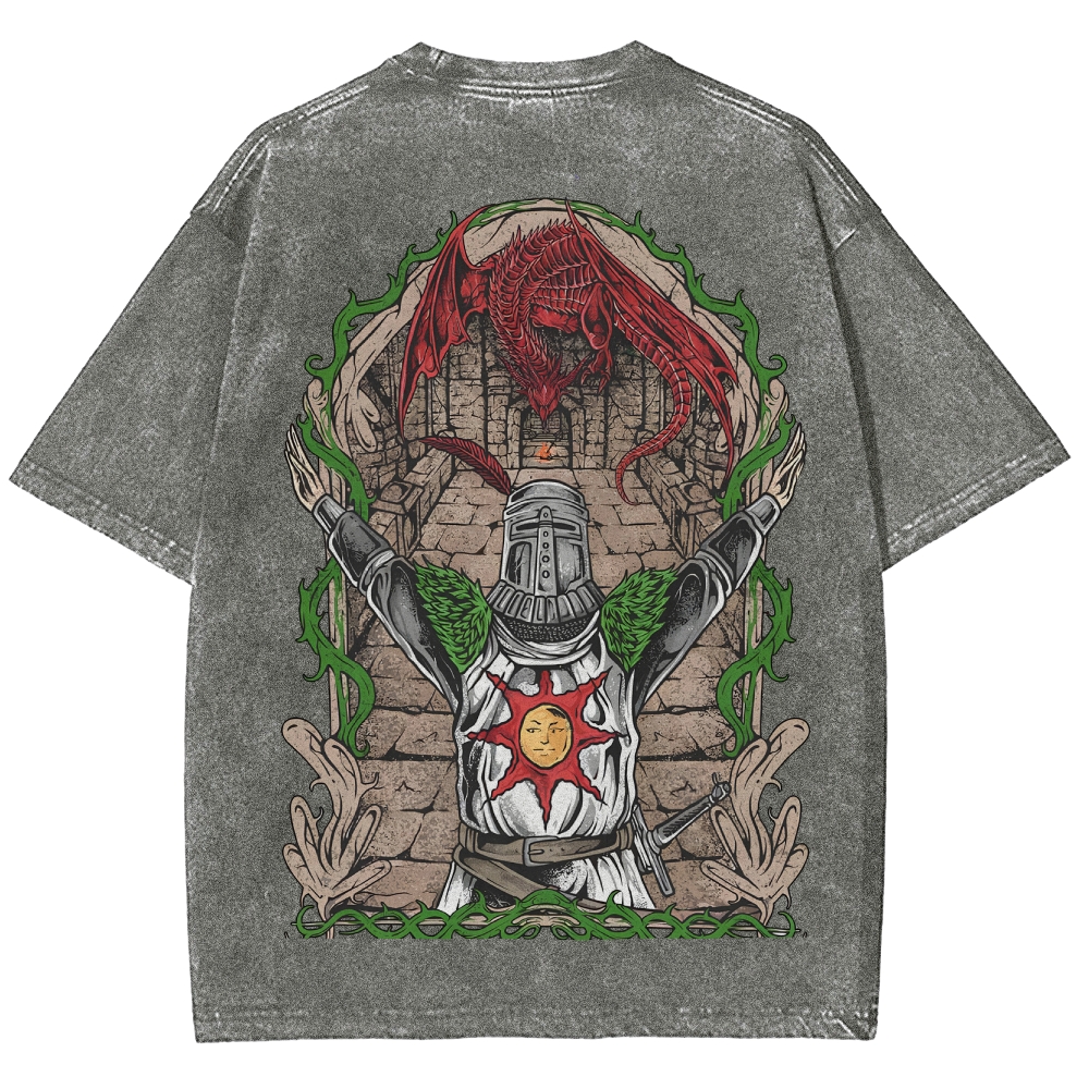 Dark Souls Unisex Fit Washed T-Shirt 2506018907