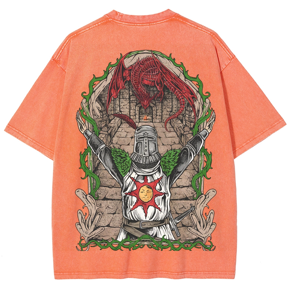 Dark Souls Unisex Fit Washed T-Shirt 2506018907