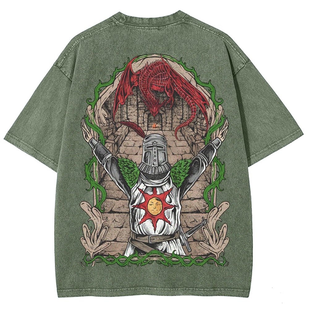 Dark Souls Unisex Fit Washed T-Shirt 2506018907