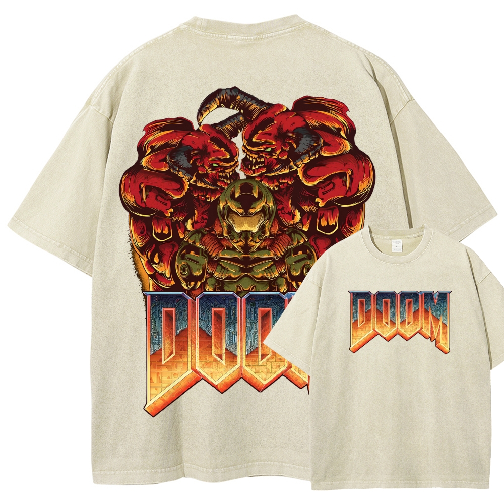 DOOM Unisex Fit Washed T-Shirt 2506023226