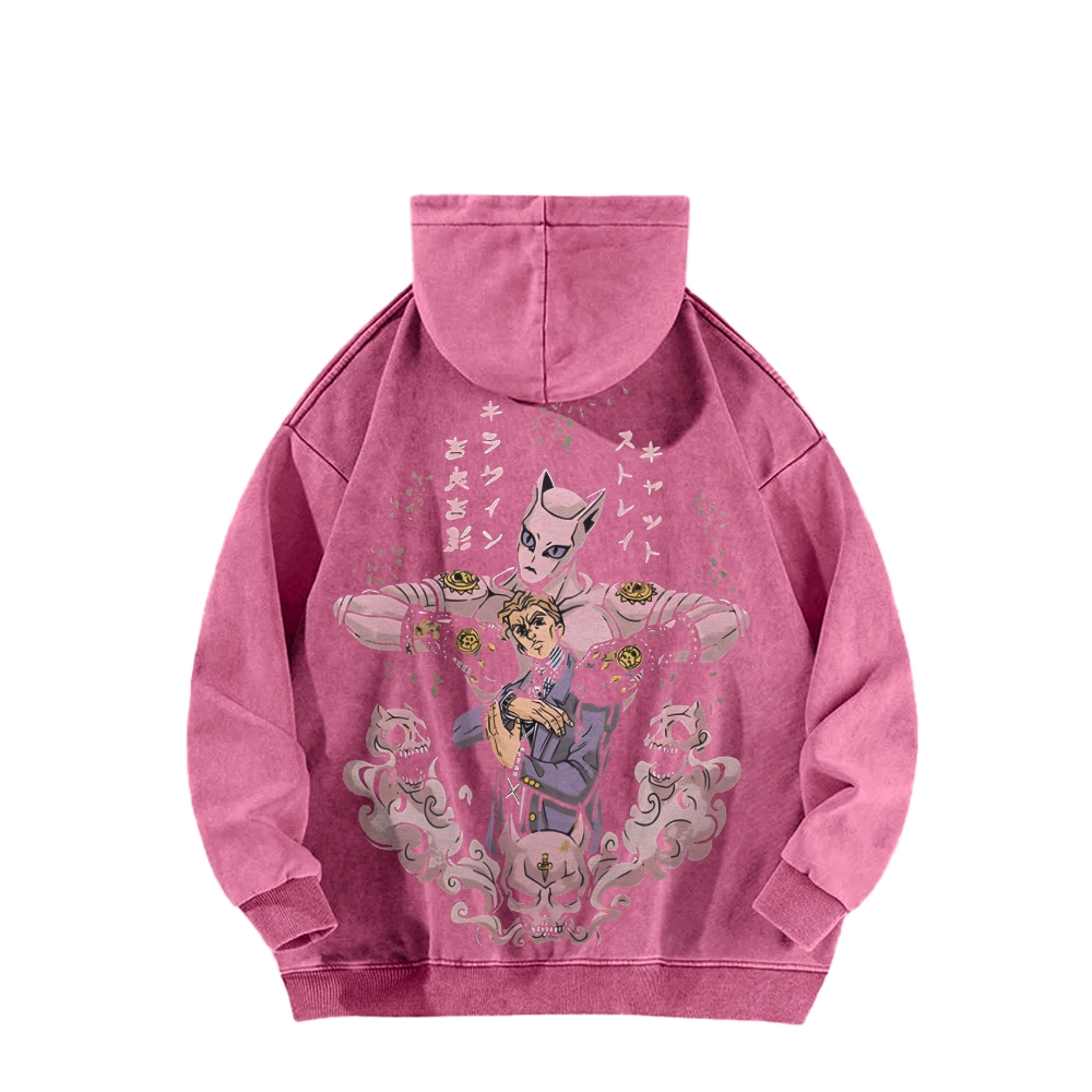 Jojo's Bizarre Adventure Killer Queen Casual Washed Hoodies 2506023248