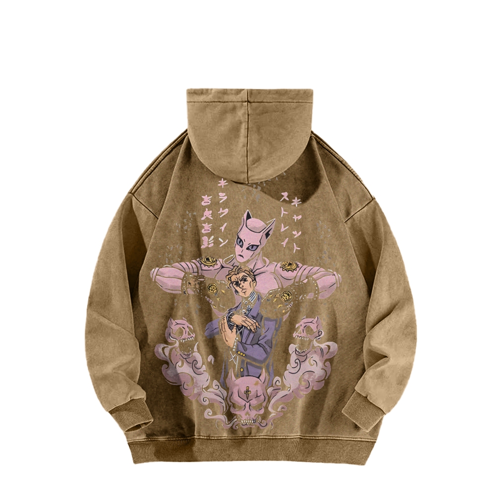 Jojo's Bizarre Adventure Killer Queen Casual Washed Hoodies 2506023248