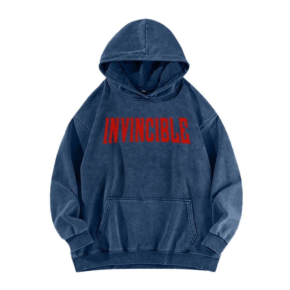 Invincible  Casual Washed Hoodies 2506023279