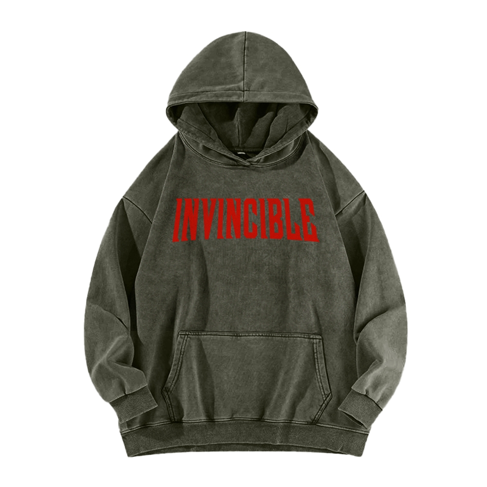 Invincible  Casual Washed Hoodies 2506023279