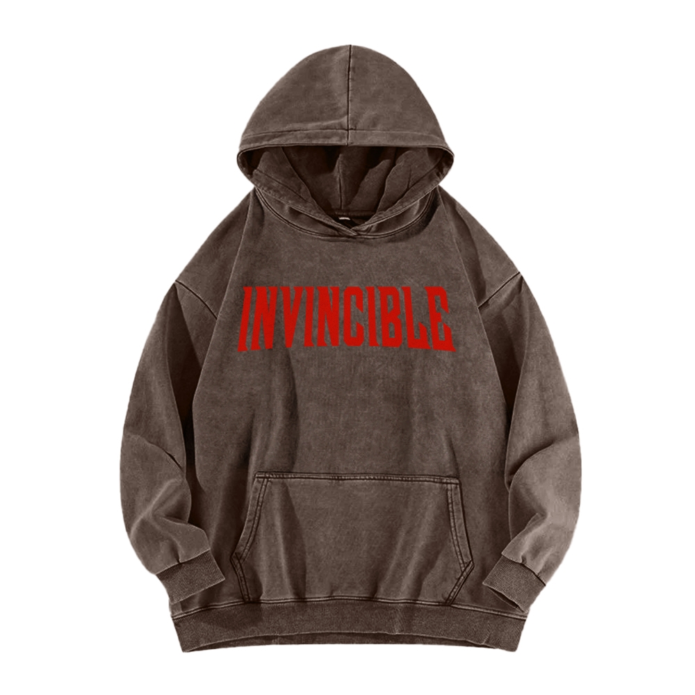 Invincible  Casual Washed Hoodies 2506023279