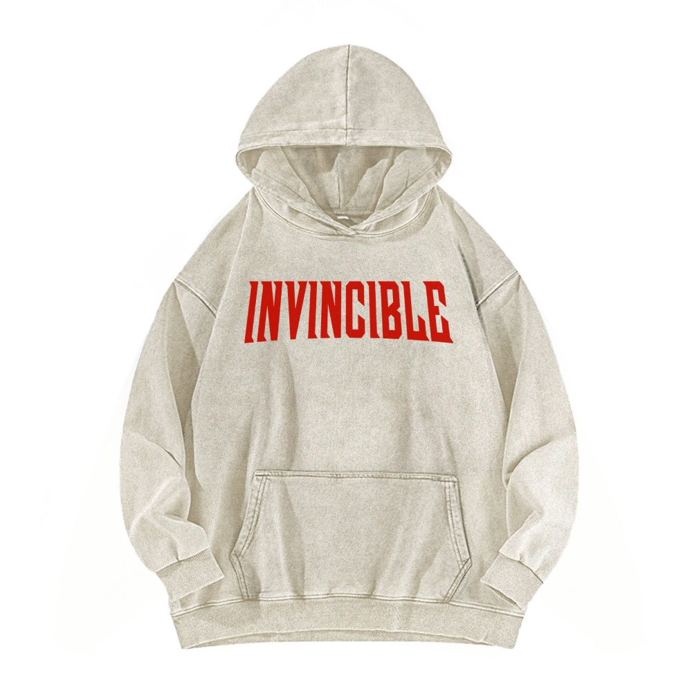 Invincible  Casual Washed Hoodies 2506023279
