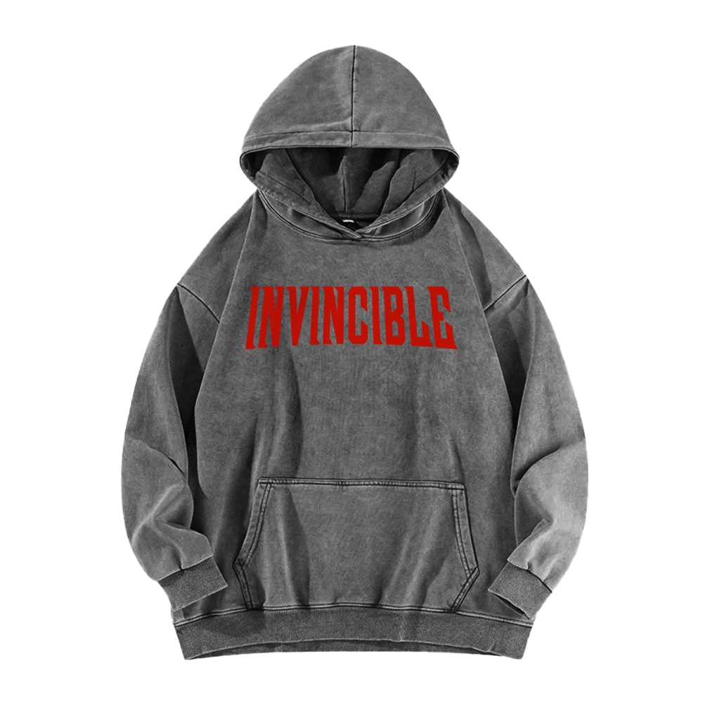 Invincible  Casual Washed Hoodies 2506023279