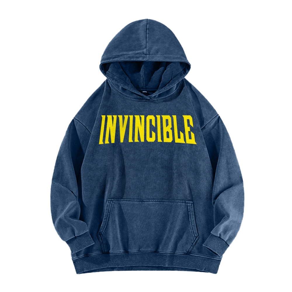 Invincible  Casual Washed Hoodies 2506023295