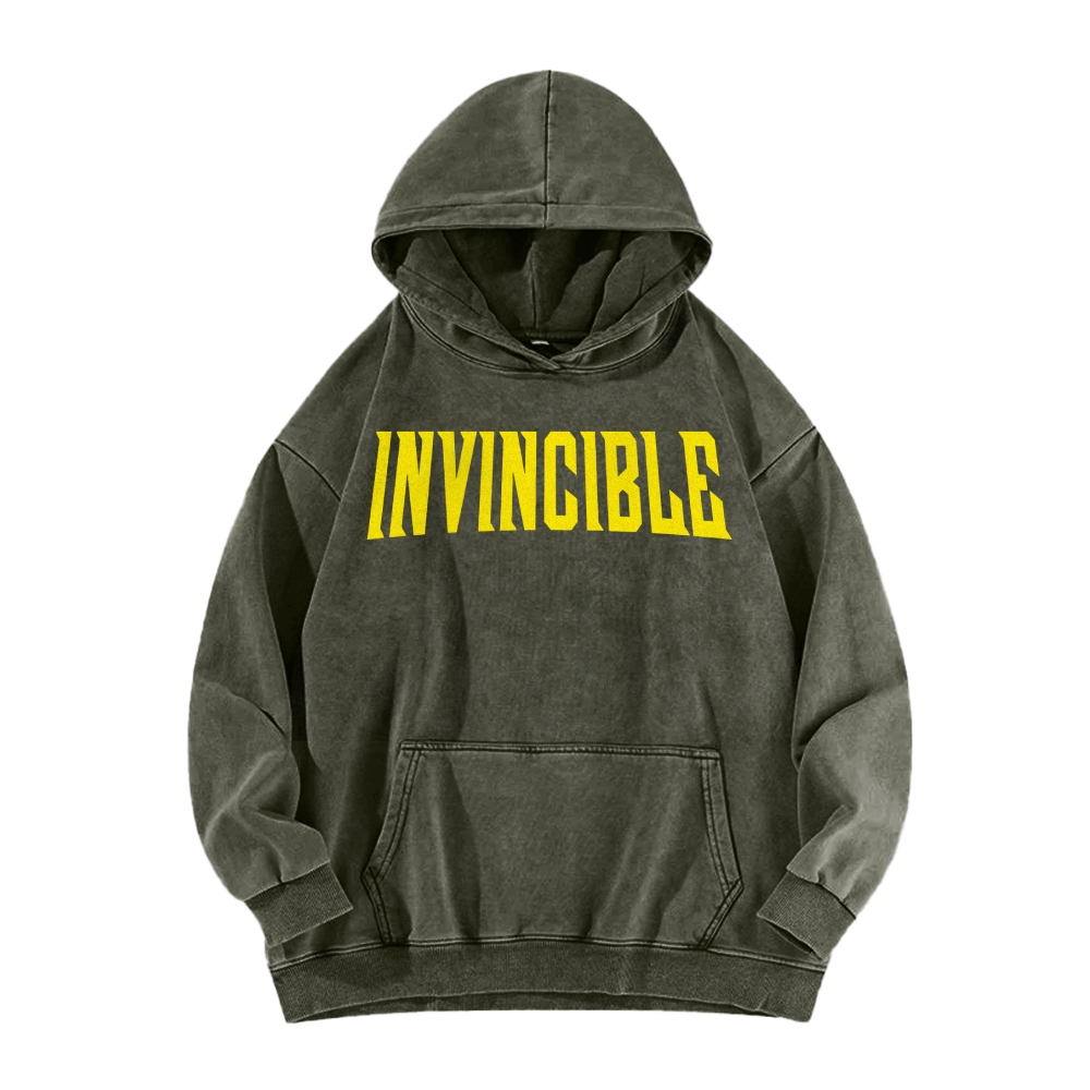 Invincible  Casual Washed Hoodies 2506023295