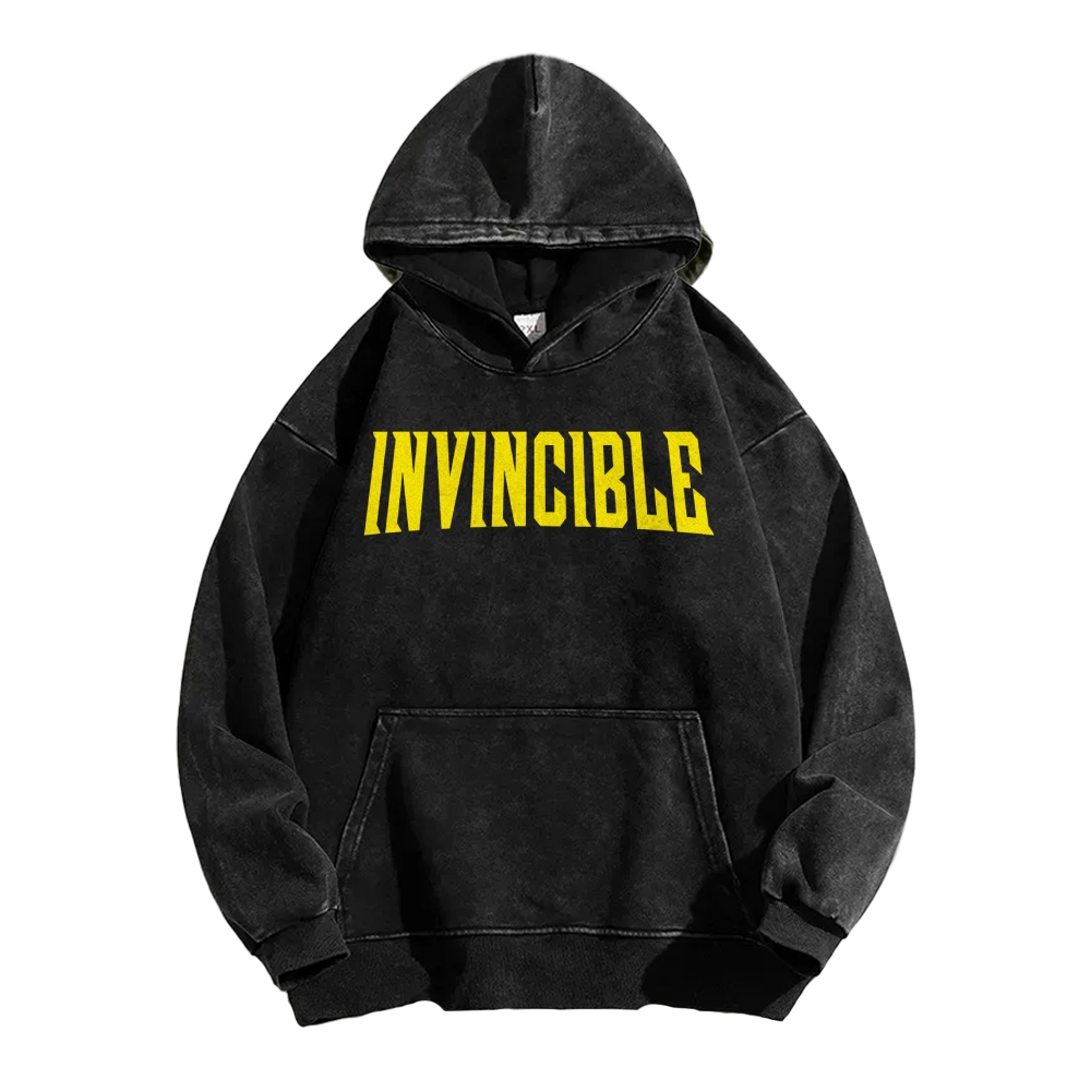 Invincible  Casual Washed Hoodies 2506023295
