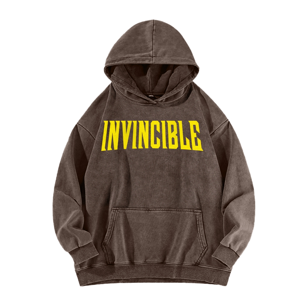 Invincible  Casual Washed Hoodies 2506023295