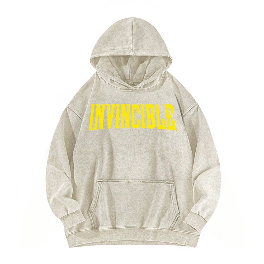 Invincible  Casual Washed Hoodies 2506023295