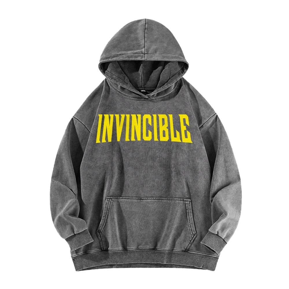 Invincible  Casual Washed Hoodies 2506023295