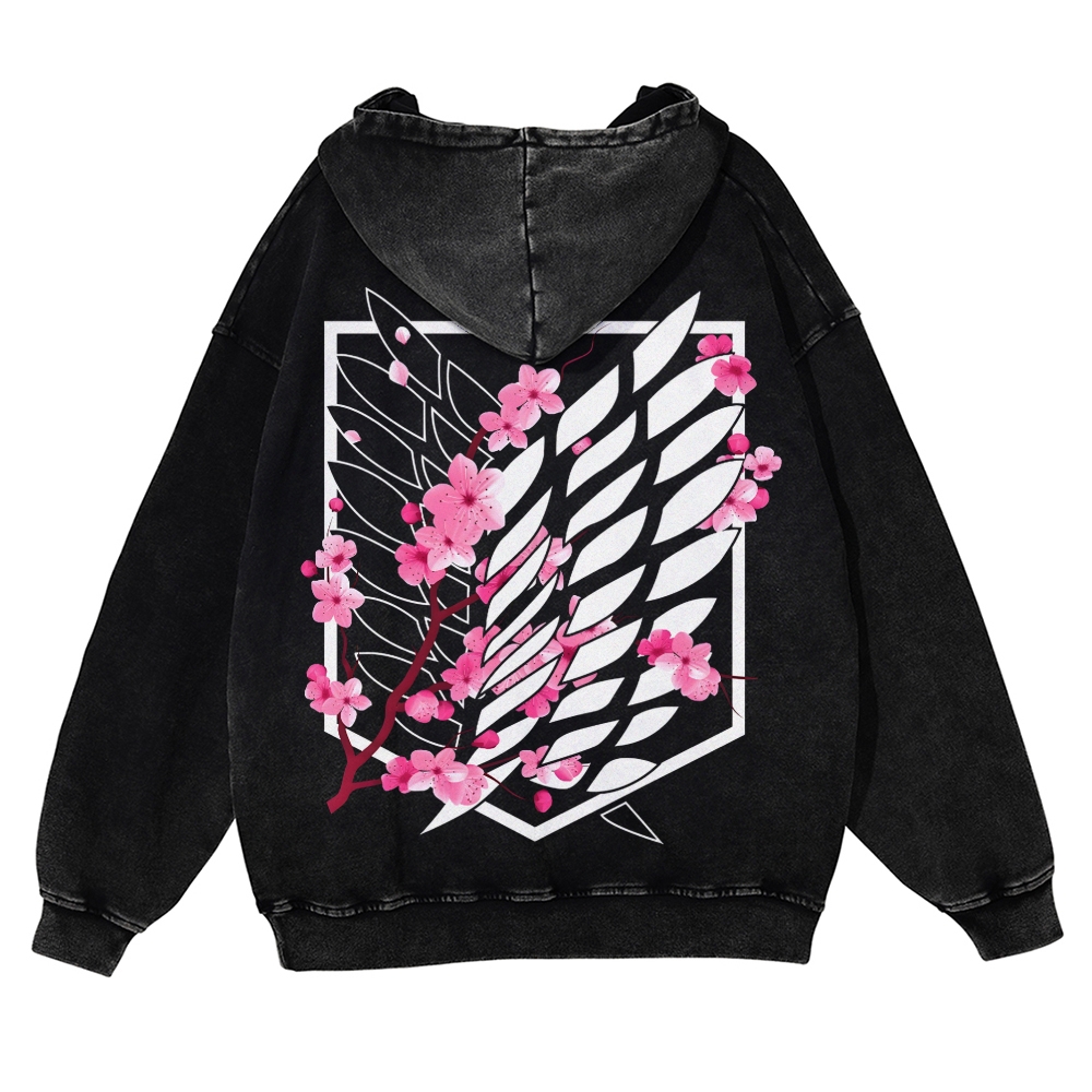 Attack on Titan Casual Washed Hoodies 2506023593