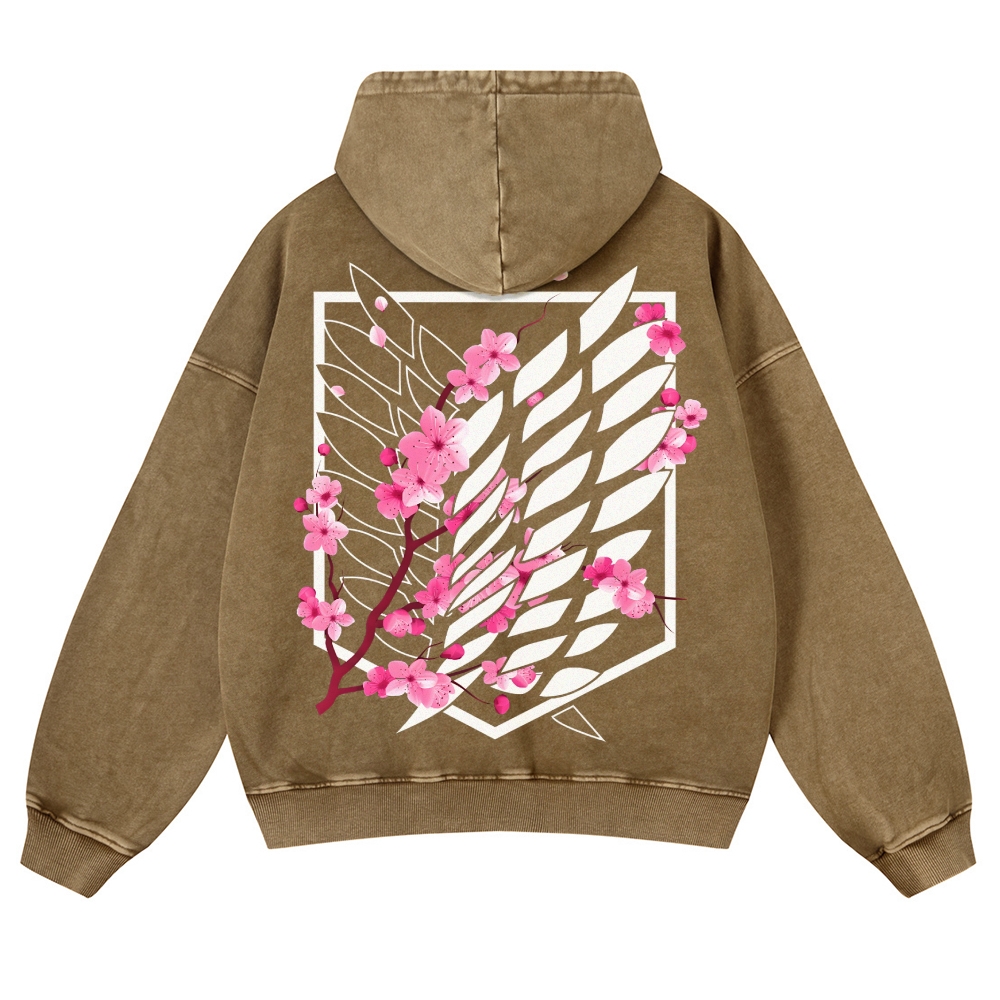 Attack on Titan Casual Washed Hoodies 2506023593
