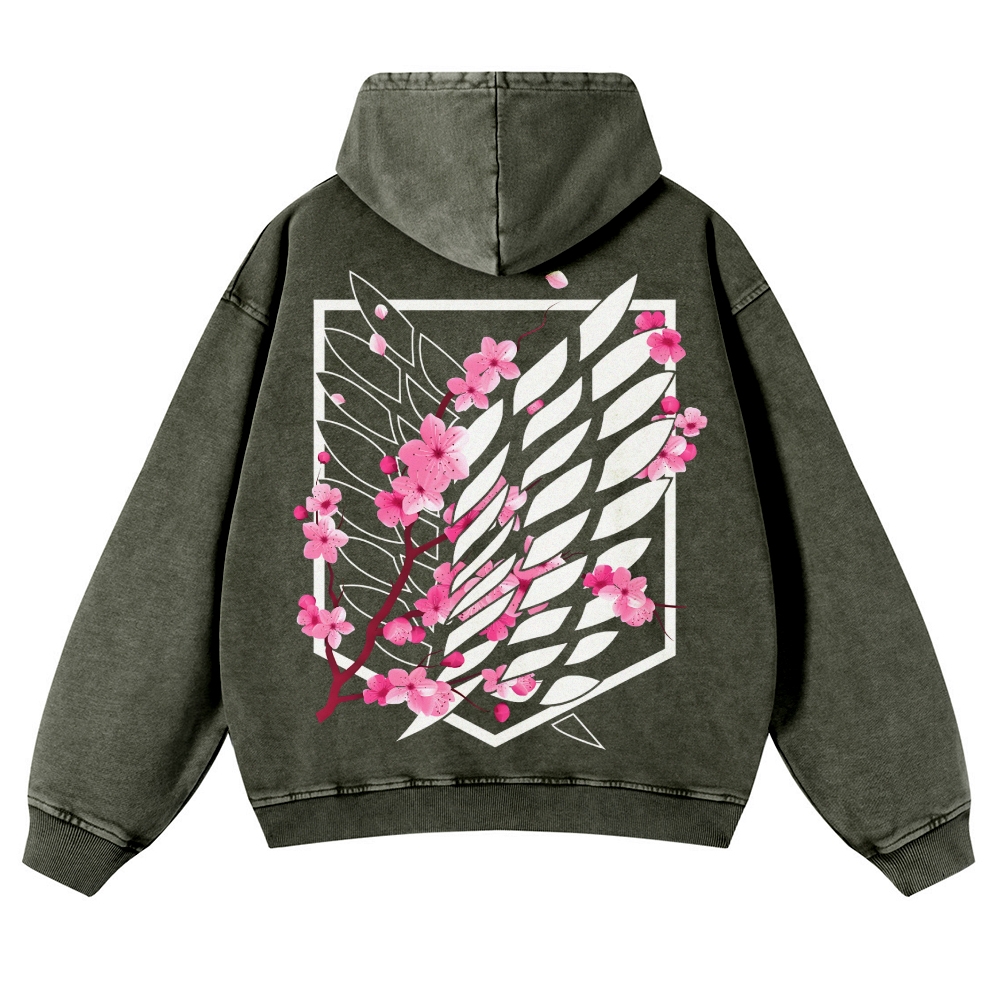 Attack on Titan Casual Washed Hoodies 2506023593