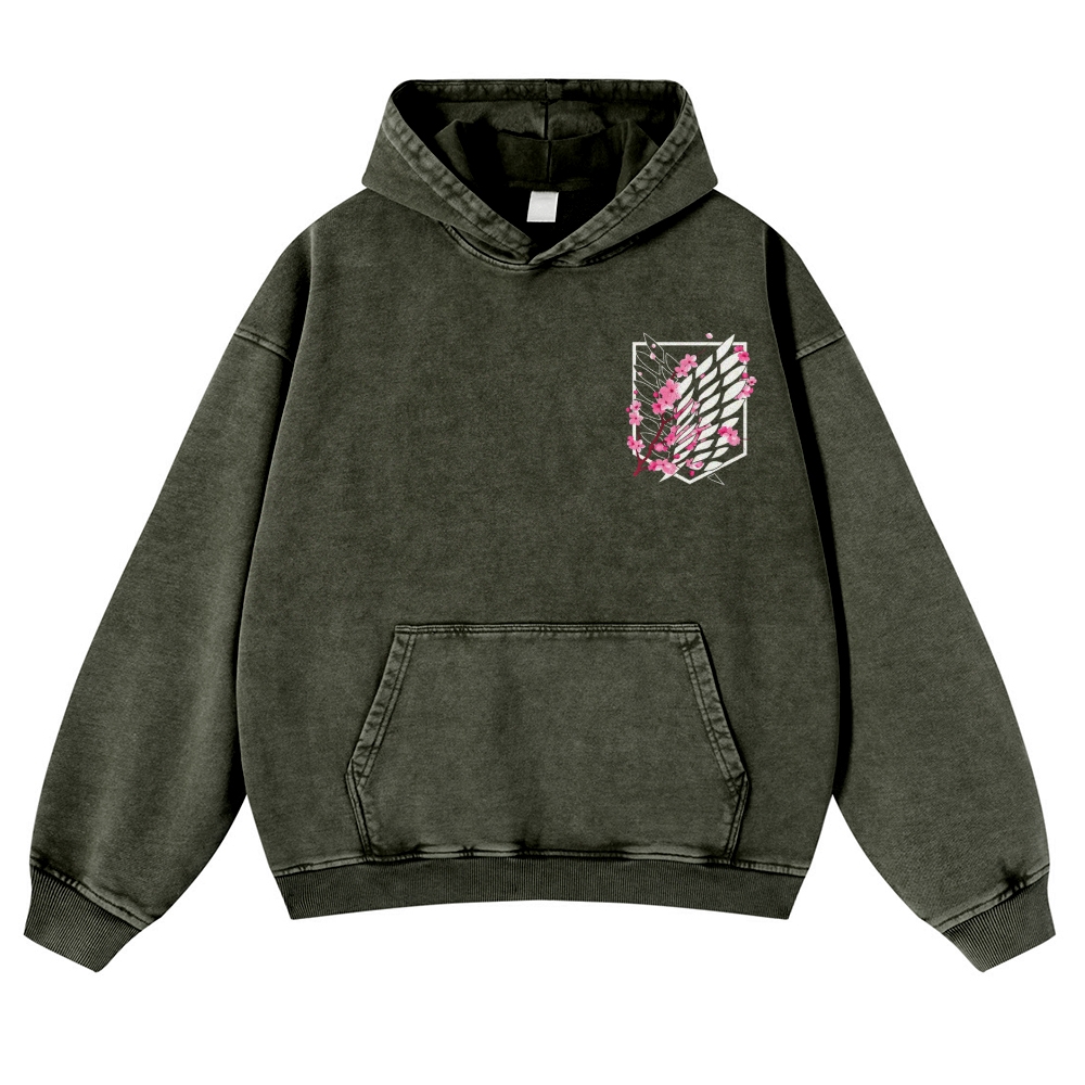 Attack on Titan Casual Washed Hoodies 2506023593