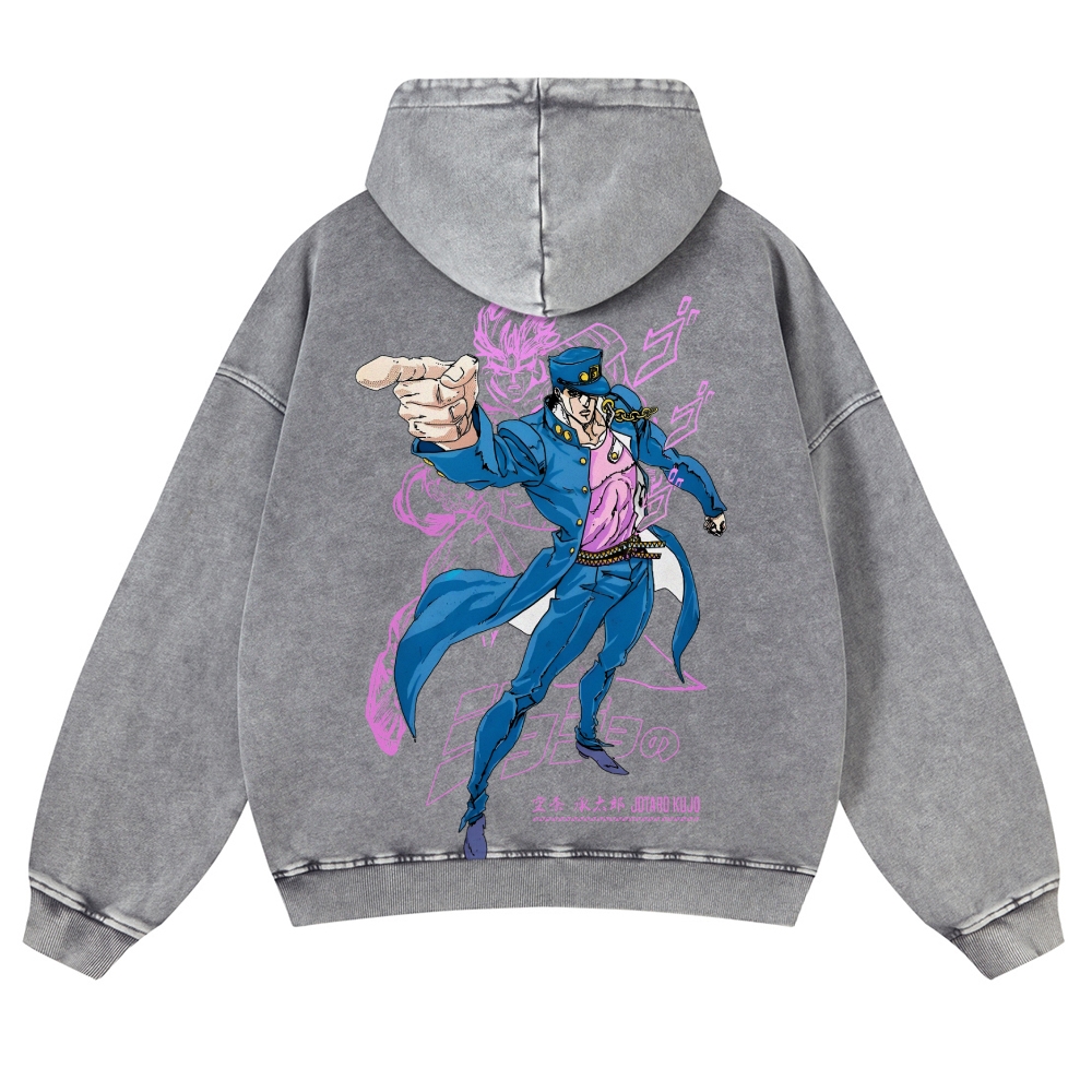 Jojo's Bizarre Adventure  Casual Washed Hoodies 2506023620