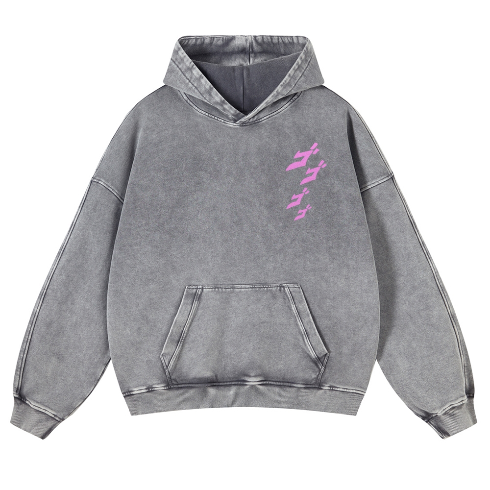 Jojo's Bizarre Adventure  Casual Washed Hoodies 2506023620