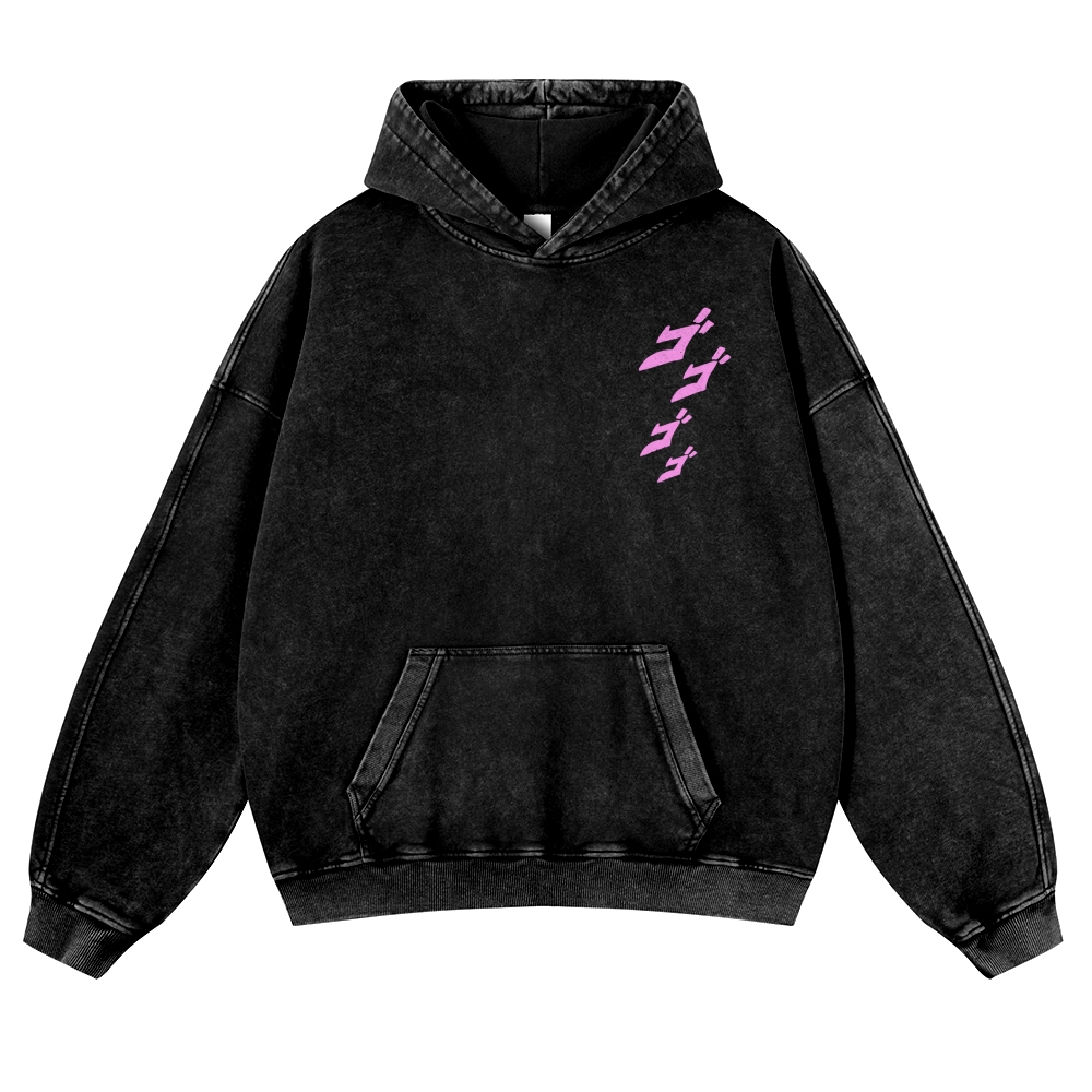 Jojo's Bizarre Adventure  Casual Washed Hoodies 2506023620