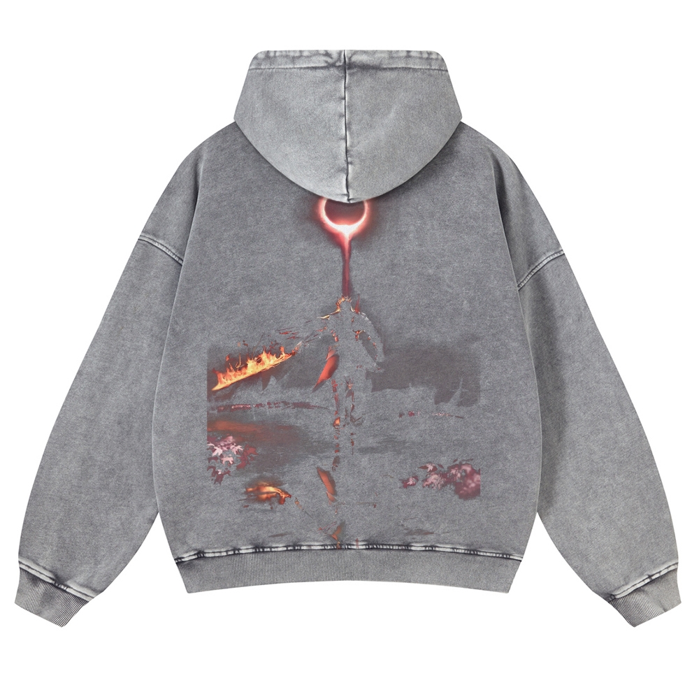 DARK SOULS Casual Washed Hoodies 2506023710