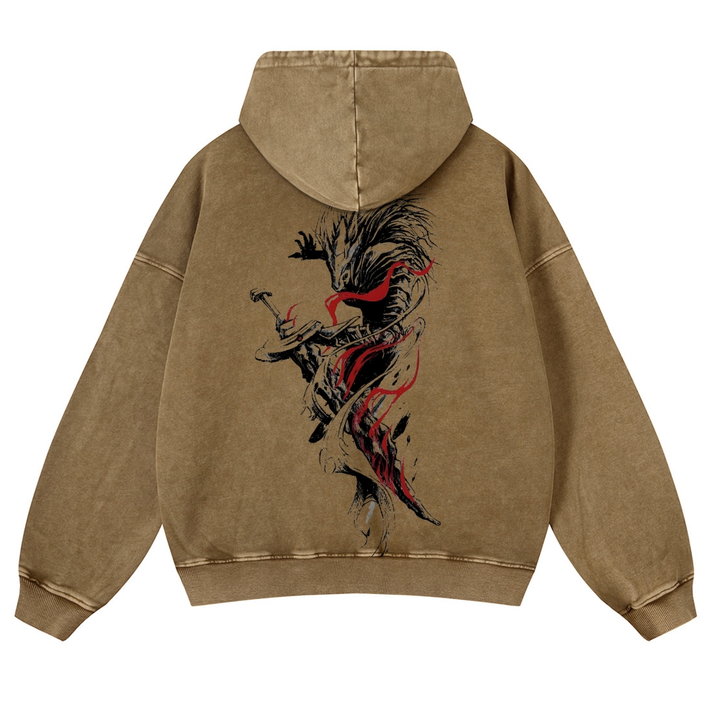 Casual Washed Hoodies 2506023721