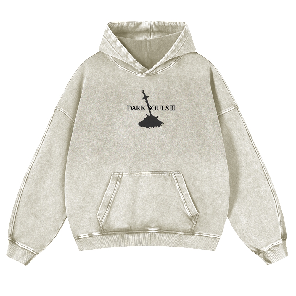  DARK SOULS Casual Washed Hoodies 2506023752