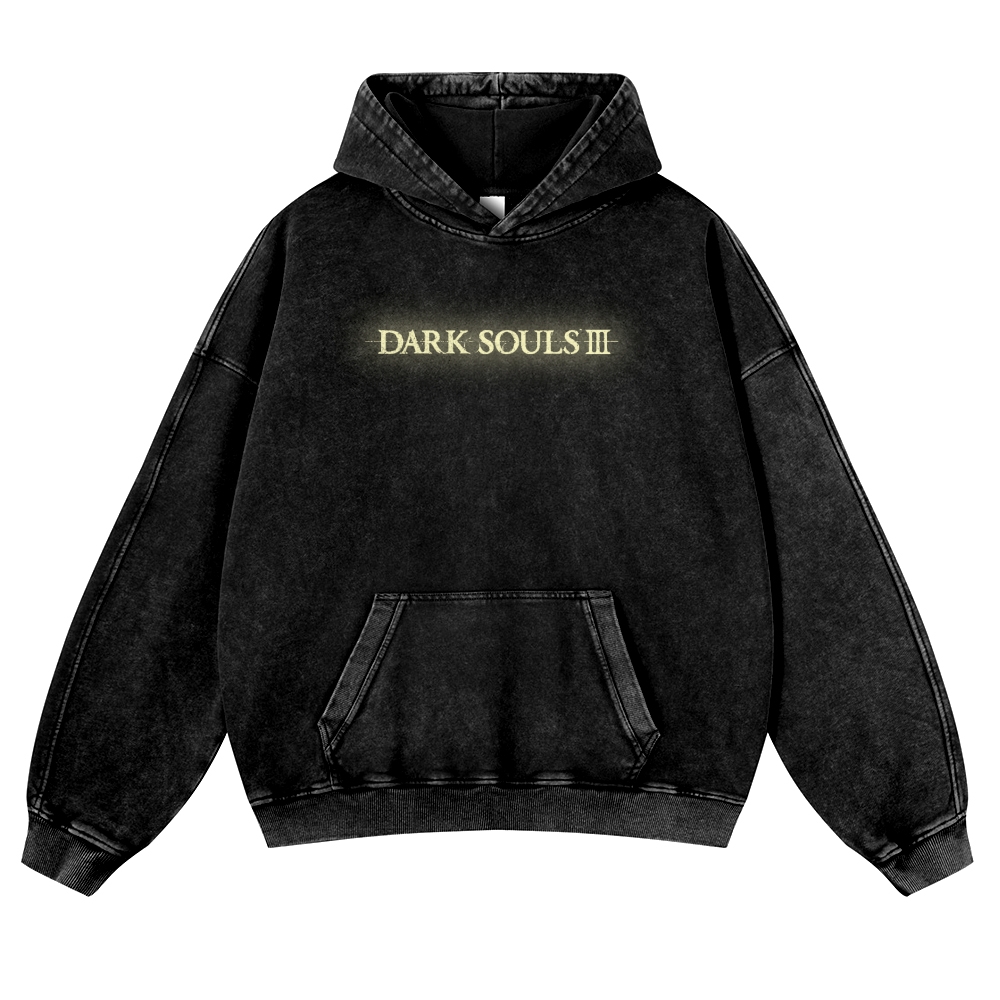 DARK SOULS Casual Washed Hoodies 2506023796