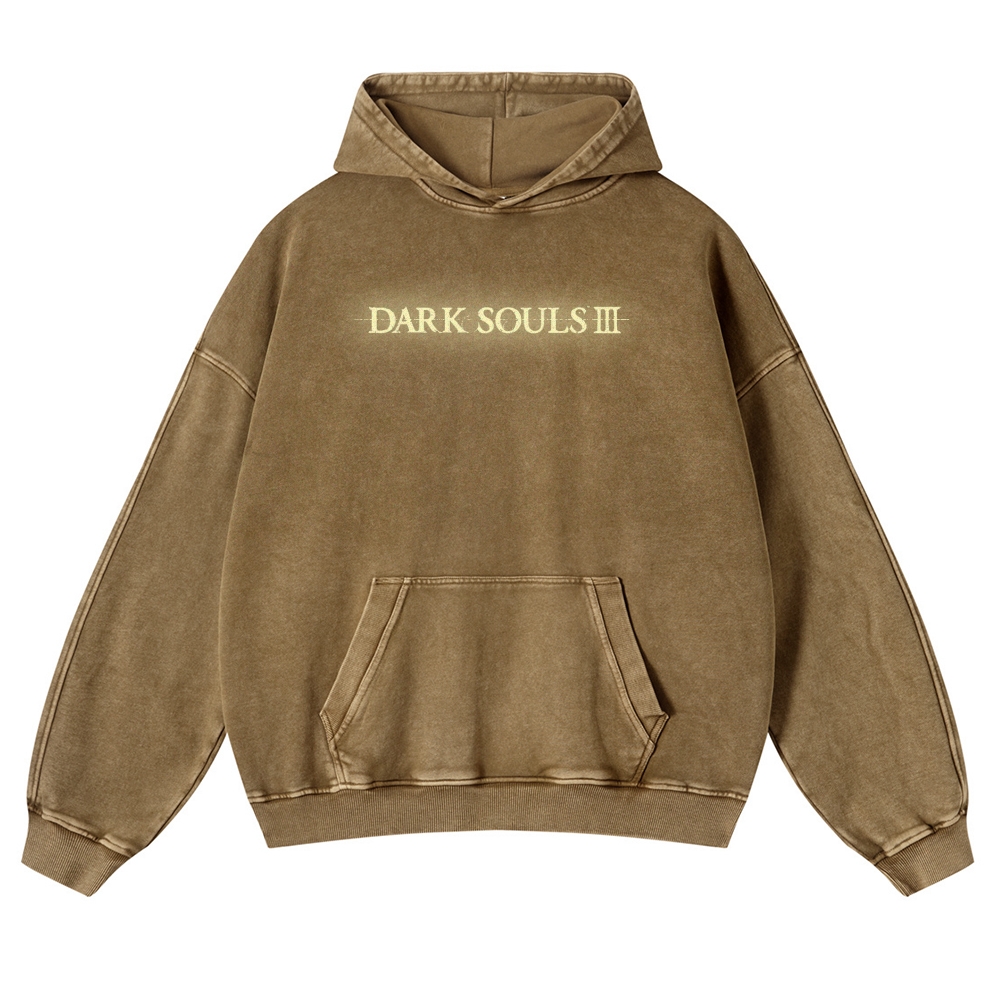 DARK SOULS Casual Washed Hoodies 2506023796