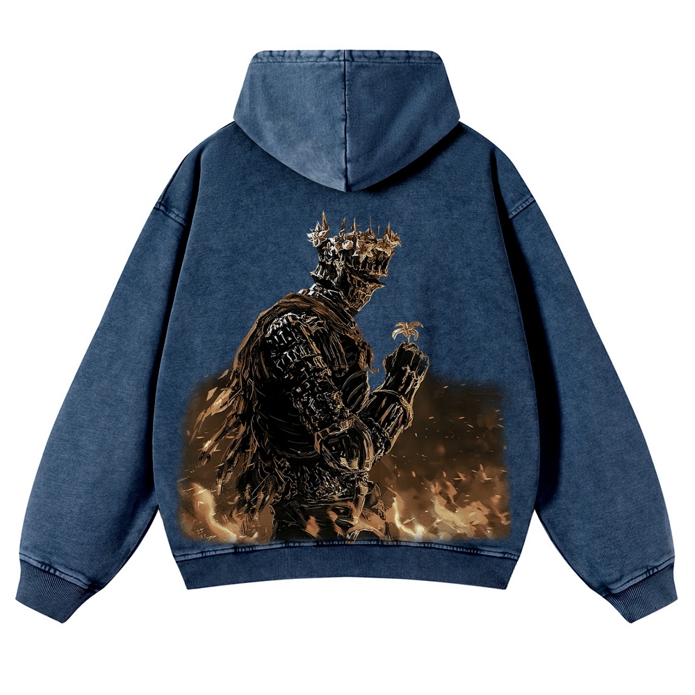 DARK SOULS Casual Washed Hoodies 2506023796