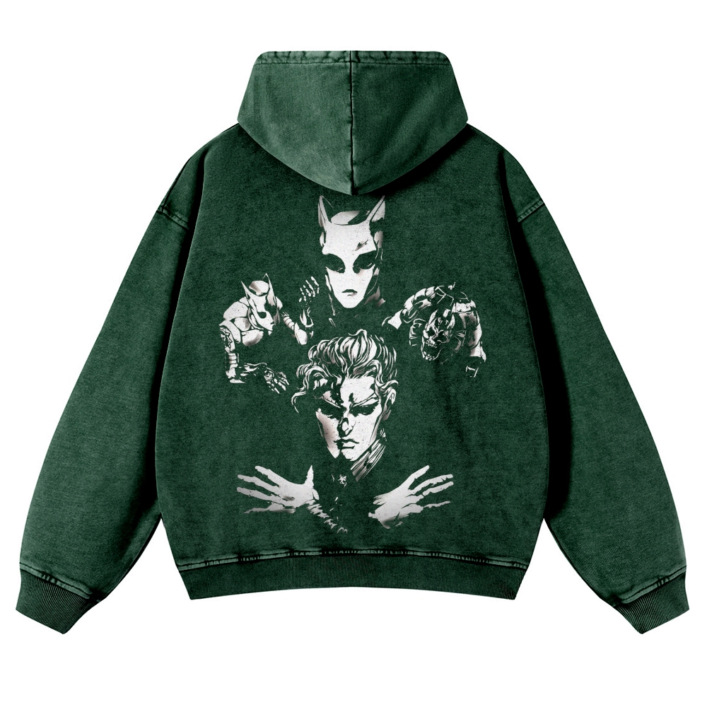 Yoshikage Kira Casual Washed Hoodies 2506023838