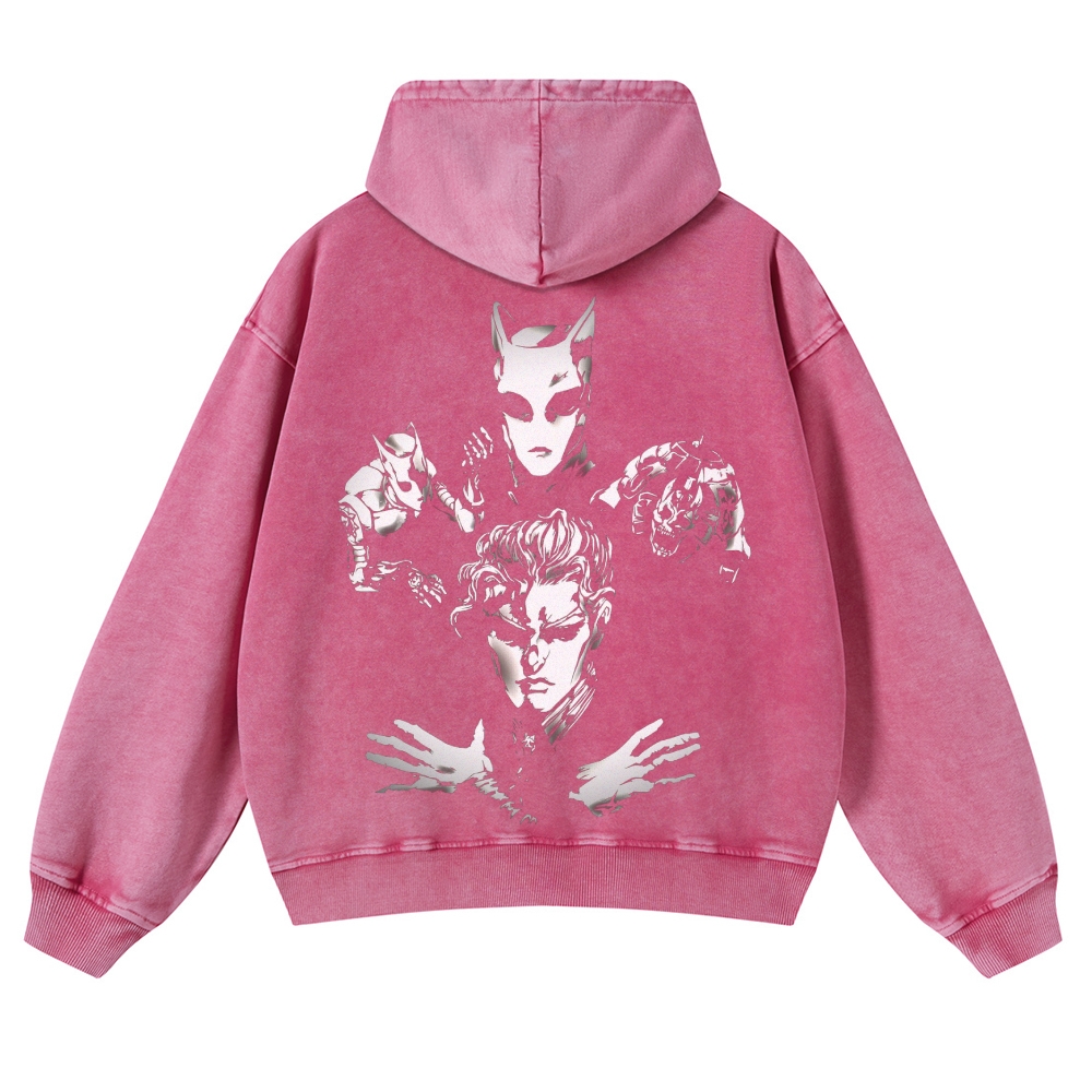 Yoshikage Kira Casual Washed Hoodies 2506023838