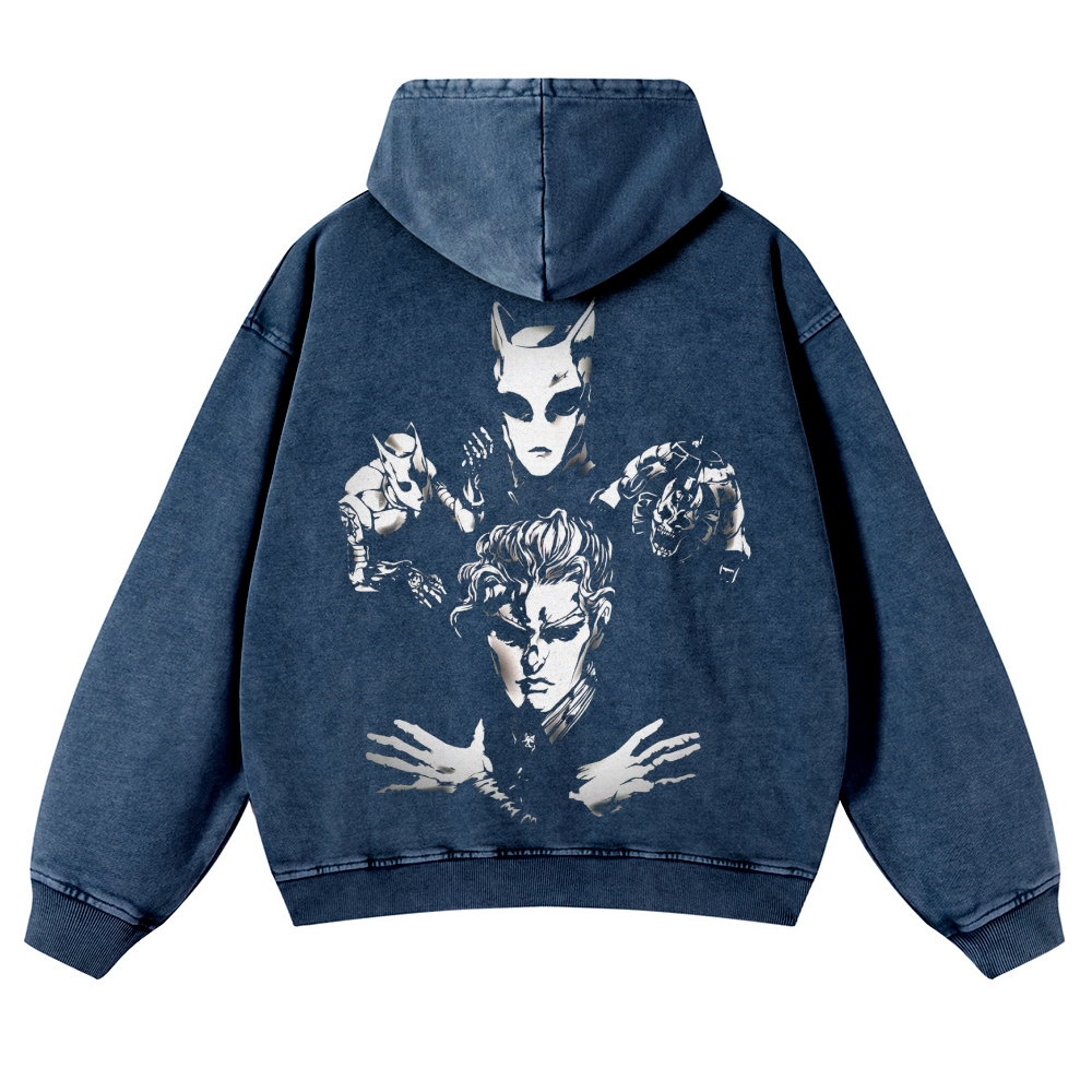 Yoshikage Kira Casual Washed Hoodies 2506023838