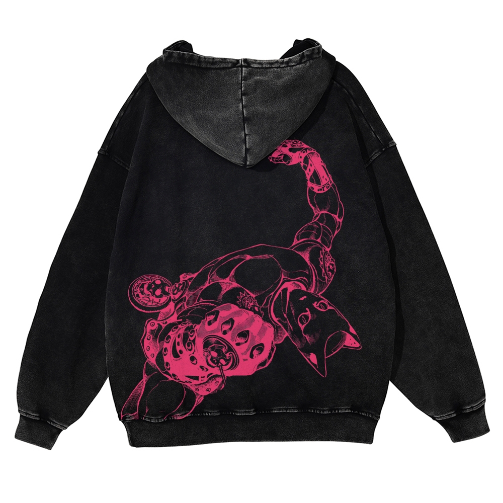 Jojo's Bizarre Adventure Killer Queen Casual Washed Hoodies 2506023871