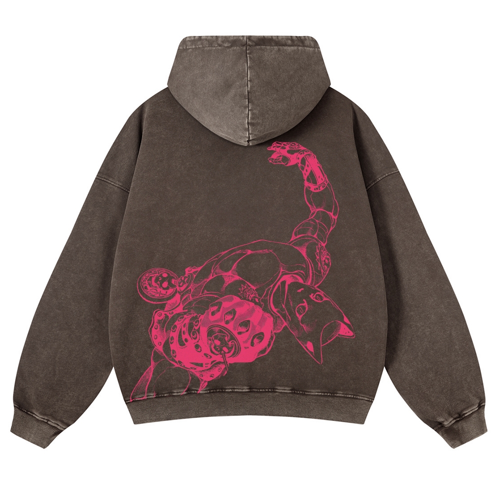 Jojo's Bizarre Adventure Killer Queen Casual Washed Hoodies 2506023871