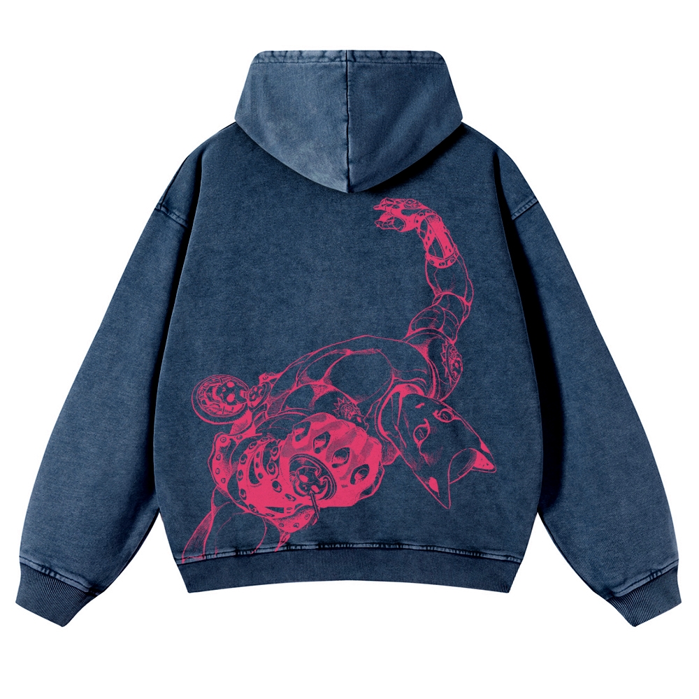 Jojo's Bizarre Adventure Killer Queen Casual Washed Hoodies 2506023871