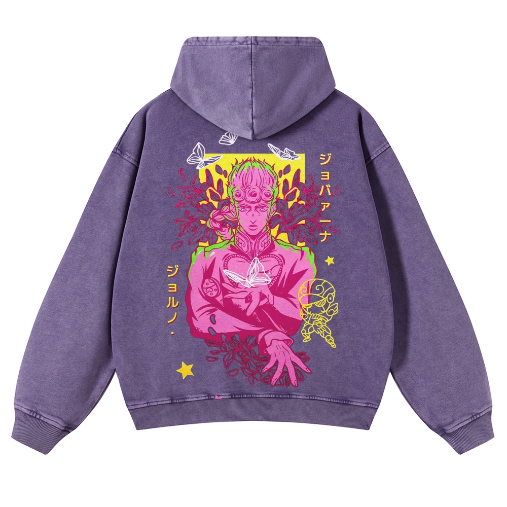  Jojo's Bizarre Adventure Casual Washed Hoodies 2506023895