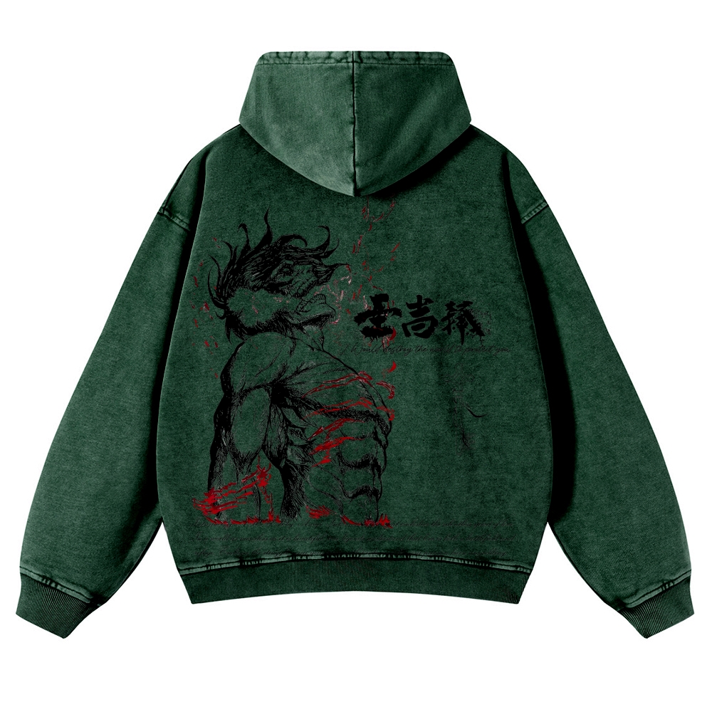 Attack on Titan Casual Washed Hoodies 2506023916