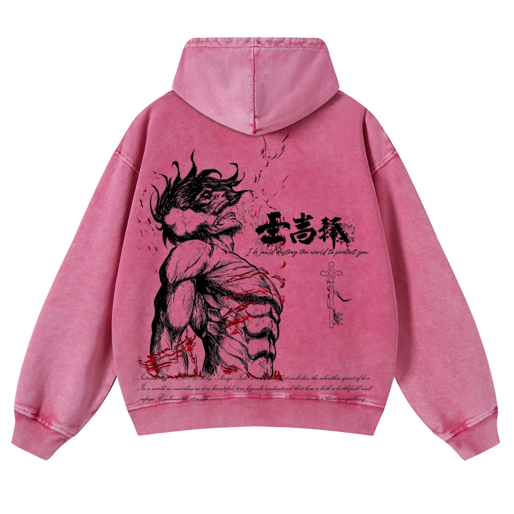 Attack on Titan Casual Washed Hoodies 2506023916
