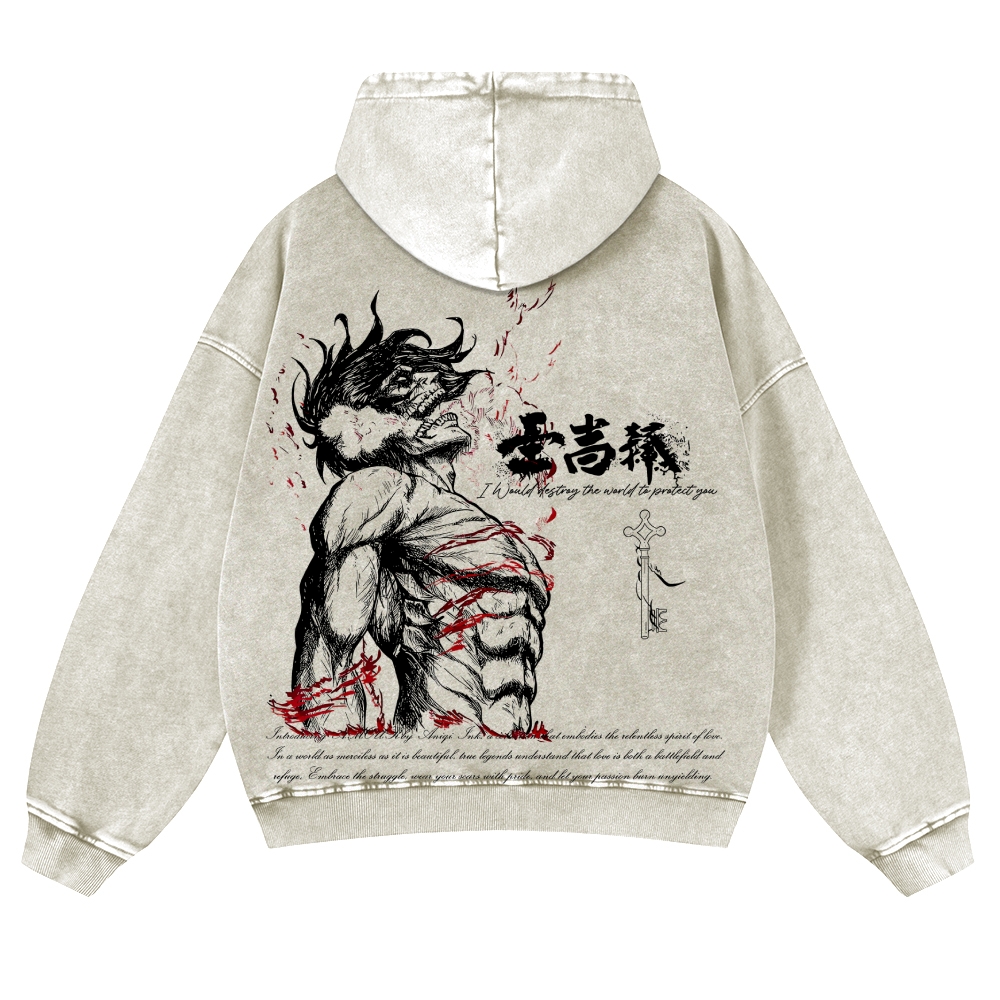 Attack on Titan Casual Washed Hoodies 2506023916