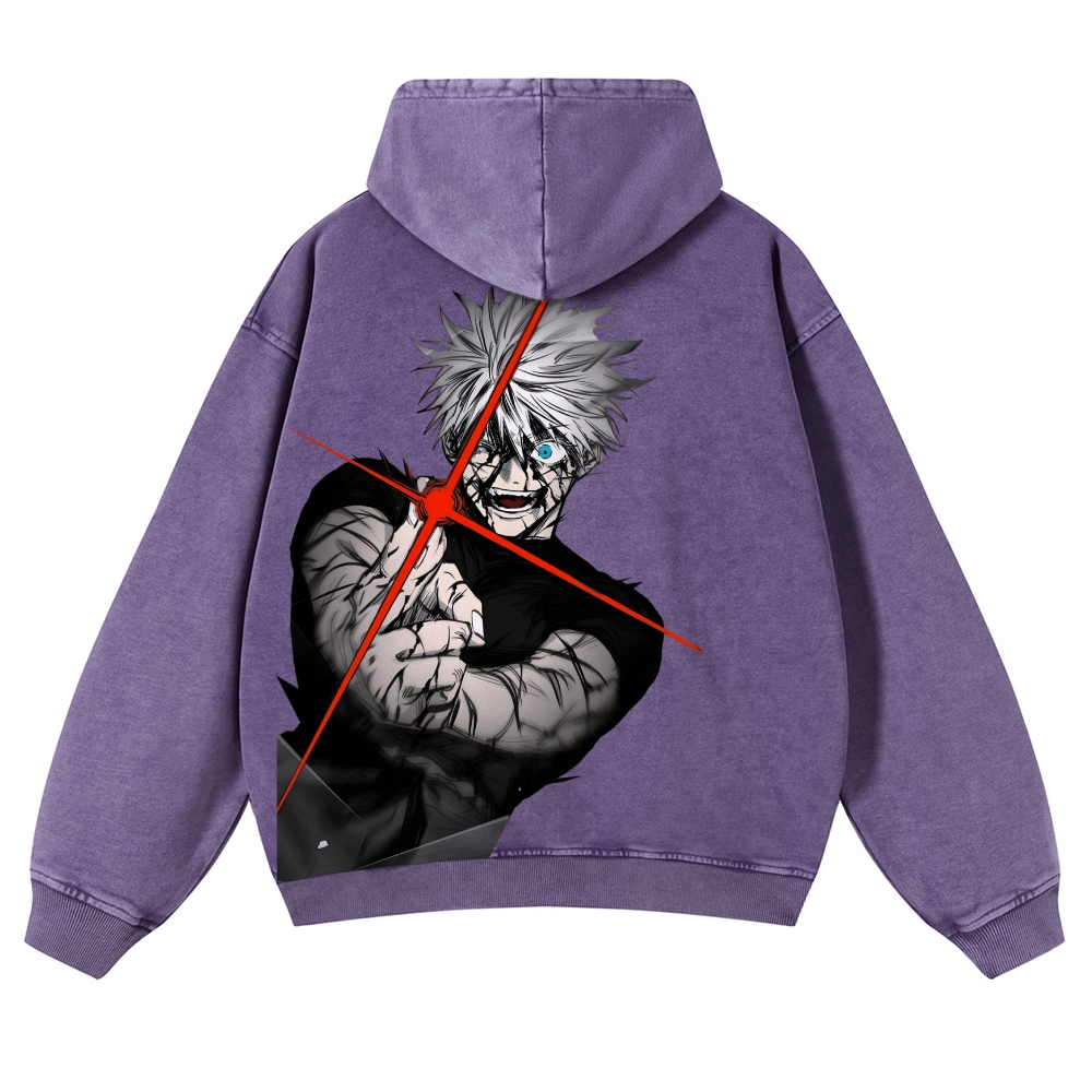 Jujutsu Kaisen Gojo Satoru Casual Washed Hoodies 2506023918