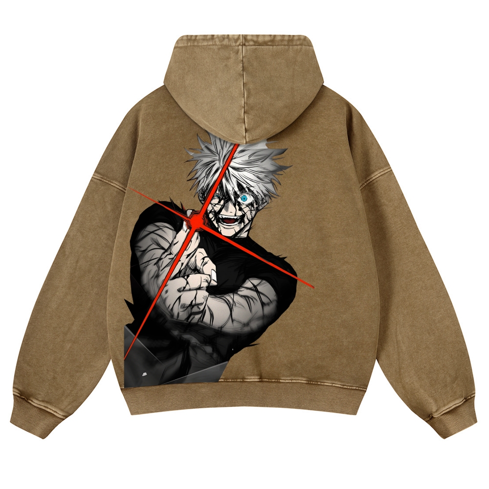 Jujutsu Kaisen Gojo Satoru Casual Washed Hoodies 2506023918