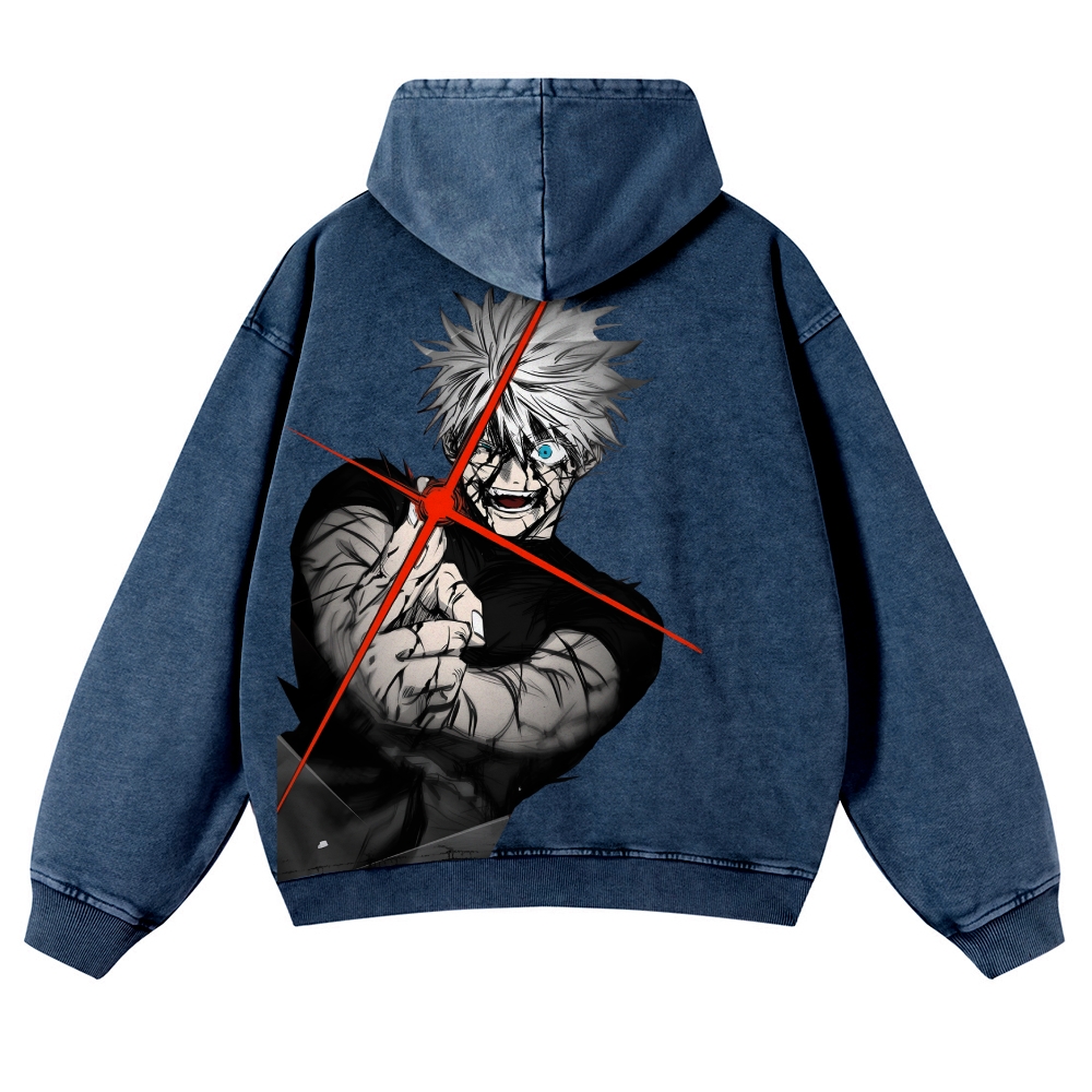 Jujutsu Kaisen Gojo Satoru Casual Washed Hoodies 2506023918